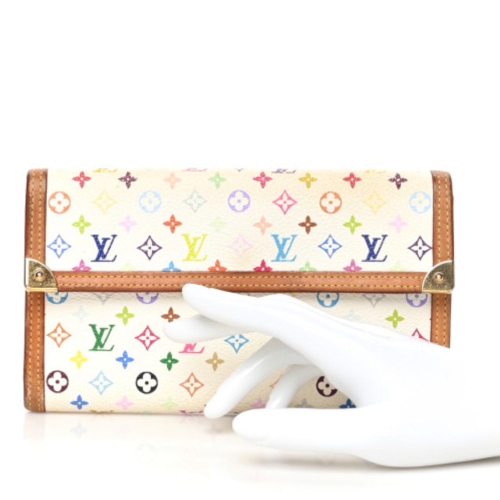 Louis Vuitton Multicolor Monogram Canvas Trifold Wallet on White